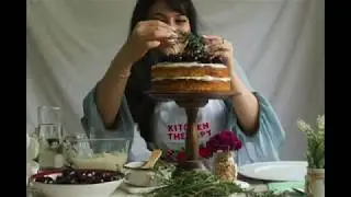 Rosemary Infused Vanilla Cake with Mascarpone Frosting & Cherries | Kitchen Therapy by Kamini Patel
