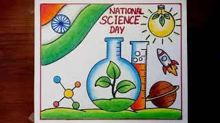 National Science Day Drawing/National Science Day Poster/Science Day Poster Drawing Easy Steps
