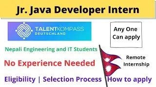🔴No Experience Required🔴Junior Java Developer🔴Remote Internship &ndash; IT🔴Students🔴Job in Nepal