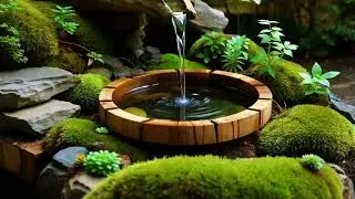 💤 Flowing Water Sounds for Sleep | Calm Zen Garden Night Ambience