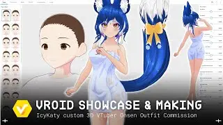 ☆ Костюм VRoid для 3D-ванны в онсене от IcyKaty | Создание 3D-одежды для VRoid【#VRoid Studio Spee...