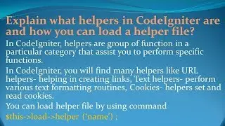 CodeIgnitor Interview Questions and Answers for freshers and experienced&ndash; Part 2
