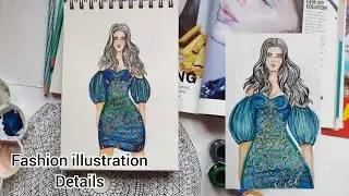 FASHION ILLUSTRATION | PRINTS | HOW TO DRAW WOMEN |  #drawingtutorial #illustration