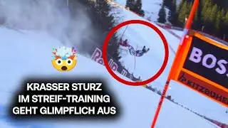 Heftiger Sturz von Ken Caillot im Streif-Training endet glimpflich | Kitzb&uuml;hel | Ski Alpin 2026