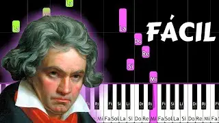 PARA ELISA DE BEETHOVEN -EASY PIANO TUTORIAL -TEMA PIANO CON NOTAS LENTAS - FUR ELISE