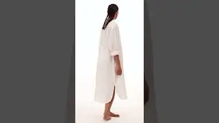 Polo Ralph Lauren Women's Linen Blend Beachwear Maxi Cover Up Boyfriend Cover Up... | SwimOutlet.com