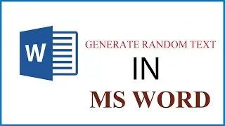 How to generate random text in Ms Word in [ Hindi ][Urdu]