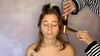 ASMR: завивка, расчесывание и сушка волос феном 💆🏽&zwj;♀️ Урок по завивке (с выпрямителем)