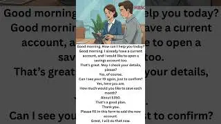 English Reading - opening savings account in the bank #english ##angielski #learnenglish #bank