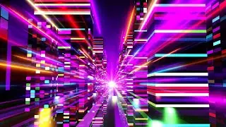 4K Screensaver | Flying Into a Colorful Neon City at Night | Futuristic City Ambience |8H (No Sound)