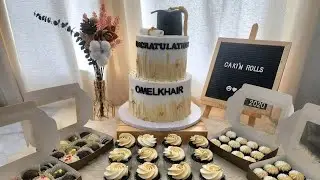 2 tier graduation cake idea | easy tutorial