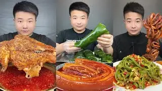 ASMR MUKBANG | SPICY BRAISED PORK BELLY |  EATING SHOW | EATING SHOW | Eat Beef Ribs #food #280