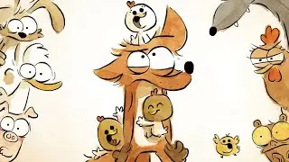The three little chicks mistook the fox for their mother. #funny #movie #anime #cartoon #animation