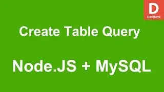 Node.JS How to Create Table in MySQL Database