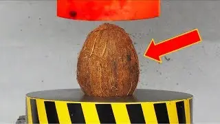 EXPERIMENT Glowing 1000 degree HYDRAULIC PRESS 100 TON vs COCONUT