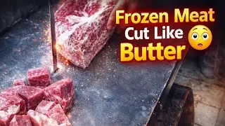 Frozen Meat Cutting Process Using Machine | Satisfying & Precise