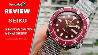 [ĐẸP XUẤT SẮC - SEIKO 5 SPORTS SUITS STYLE RED MESH SRPD69K1] TR&Ecirc;N TAY TẠI ĐỒNG HỒ 24H