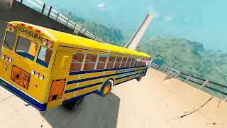 Top 50 Yellow School Bus Crashes &ndash; BeamNG Drive Bus Jumps & Crash Madness