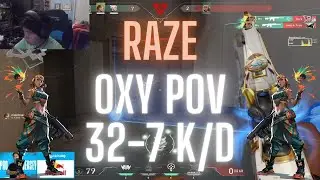 Cloud9 OXY POV Raze on Bind 32-7 K/D (VALORANT Pro POV)