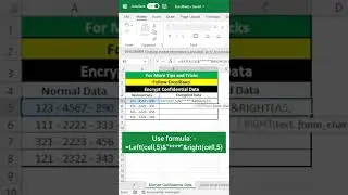 Hide/encrypt confidential data in excel #shorts