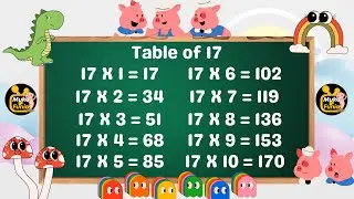 Table of 17, Multiplication Table of 17, Rhythmic table of Seventeen, 17 Times Table, 17 का पहाड़ा