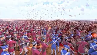 18 Century Red Coats and French Muskets Surrounded by Zombies Many Times - Epic Battle Simulator 2