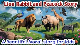 Beautiful animals and birds|| Lion Rabbit and Peacock friend Story|| animal& Birds sounds..