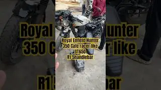 R15 clip on handle on ￼ Hunter 350, like GT650 Cafe race modified #r15 #hunter350 #royalenfield #gt