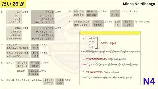 N4 အခန်း ၂၆ Renshuu A Grammar ရှင်းလင်းချက်