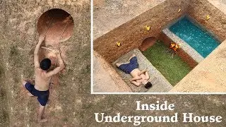 Building Most Secret Underground House with Heated Swimming Pool On The Cliff To Avoid An Enemy