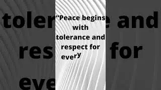 Peace begins with tolerance and respect for everyone #shorts