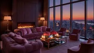 Relaxing Pink Aesthetic Luxury Penthouse 🎀 Cozy Sleep Music to Relax / Sleep / Study