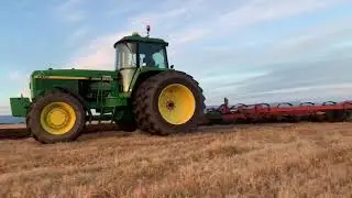 John Deere 4960 and Kverneland DA 10 furrow mouldboard plough