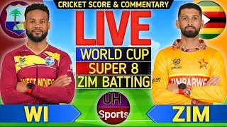 🔴Live WI vs ZIM, T20 Live Cricket Match Today, Score Commentary | WC 2026 Cricket Match Live ZIM BAT