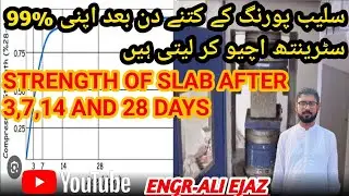 Strength of concrete | strength of slab concrete after 1,3,7,14 and 28 days| concrete stre with age