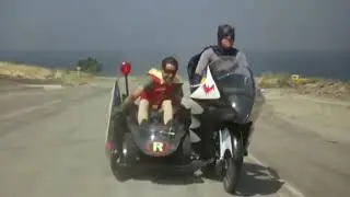 Batman & Robin use Batcycle | Batman movie Easter egg (1966)