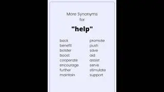 Synonyms For HELP #english #grammar #vocabularylesson #pronunciationpractice #shorts #synonymswords