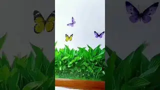 #Self Adhesive 3D Grass+Butterfly Sticker#Use For Home#Grass Wall Sticker Design Ideas#Top Sticker#