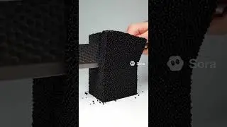Black ORBEEZ Cube ASMR! 🔪 Knife Slicing Into Black Beaded Block (Satisfying Crumbly Mess)