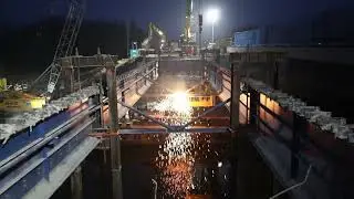 Birkenwerder Abriss Autobahnbr&uuml;cke &uuml;ber den Oder Havel Kanal