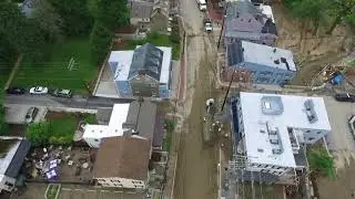 Ellicott City Main Street Flood Damage Drone Video, May 28, 2018