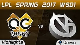 QG vs VG Highlights Game 1 LPL Spring 2017 W9D1 Qiao Gu vs Vici Gaming