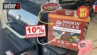 Weber Searwood Pellet Smoker-Grill / The Best Pellets! / Smokin Pecan Shell Pellets!