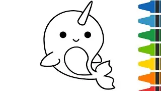How to draw a Narwhal | what is narwhal | is narwhal endangered | learning videos for kids