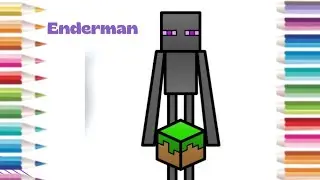 How to Draw Enderman from Minecraft