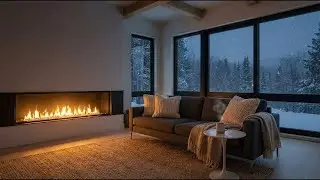 Winter Jazz Escape ❄️ Rustic Fireplace & Relaxing Piano