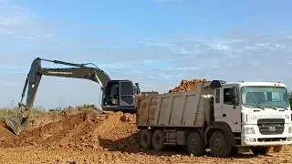 Construction Collaboration Caterpillar Hyundai& Matador_Excavator and Dump Trucks Working hard all/4