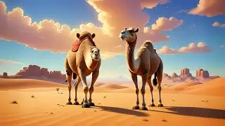 Five Little Camels Walk the Desert | Desert Animal Song for Kids | Counting Nursery Rhyme