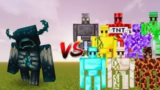 MINECRAFT:- warden vs all golem | Minecraft mob battle 
