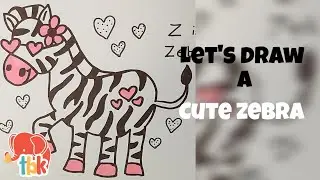 Learn to draw a cute Zebra - Easy Zebra drawing for kids - Cute Zebra drawings for kids #cutedrawing